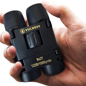 Binoculars for Adults | Compact Small Mini Travel Binocular for Bird Watching High Powered Electronics Cruise Ship Essentials Norwegian Alaska Must Haves Hiking Camping Gear a by VULNESS (Black, 8X21)