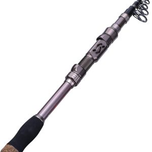 Sougayilang Telescopic Fishing Rod - 24 Ton Carbon Fiber,CNC Machined Reel Seat, Comfortable EVA Handle, Travel Fishing Rod for Bass Trout Fishing